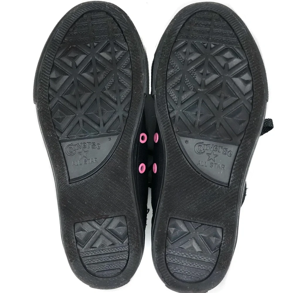 Converse All Star Kids Black Canvas Mid Tops Size 2